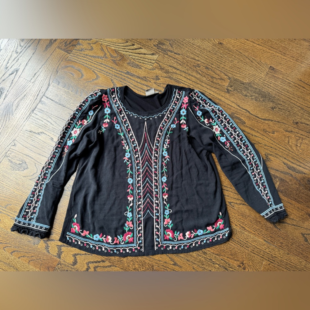 Anthropologie top with stitch detailing